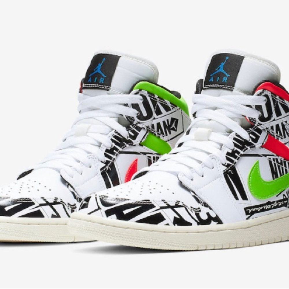 Air Jordan 1 Mid  Over-Print Logos 554724 119